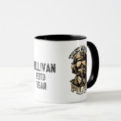 Cool Distressed Custom Naam en Datum Pilot Mok (Voorkant rechts)