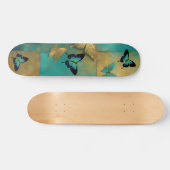Cool Distressed Grunge Blauwgroen vlinder Schaats  Persoonlijk Skateboard (Horizontaal)