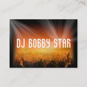 cool dj blauw dansend crowd visitekaartje