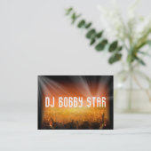 cool dj blauw dansend crowd visitekaartje (Staand voorkant)