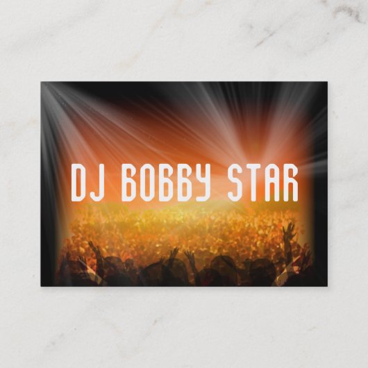 cool dj blauw dansend crowd visitekaartje (Voorkant)