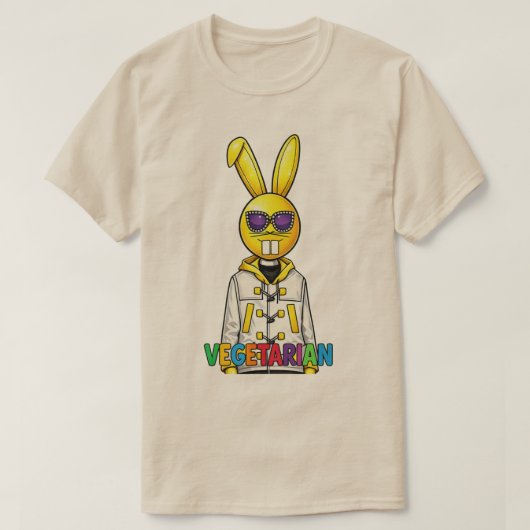 Cool DJ Bunny Vegetarisch Heren T-shirt (Design voorkant)