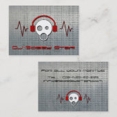 Cool dj cartoon metalic visitekaartje (Voorkant / Achterkant)