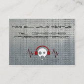 Cool dj cartoon metalic visitekaartje (Achterkant)