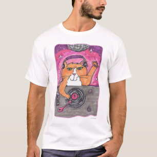 Cool Dj Cat Marker Art Illustratie T-shirt
