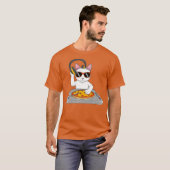 Cool DJ Cat Pizza Gift Voor Mannen Vrouwen Jongens T-shirt (Voorkant volledig)