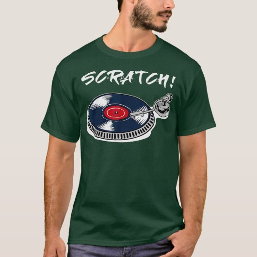 Cool DJ Deejay Scratch MC Disco Hip Hop Muziek T-shirt (Voorkant)