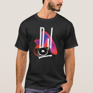 Cool Dj Diskjockey Outfit Pult Kleurrijk Disco Per T-shirt