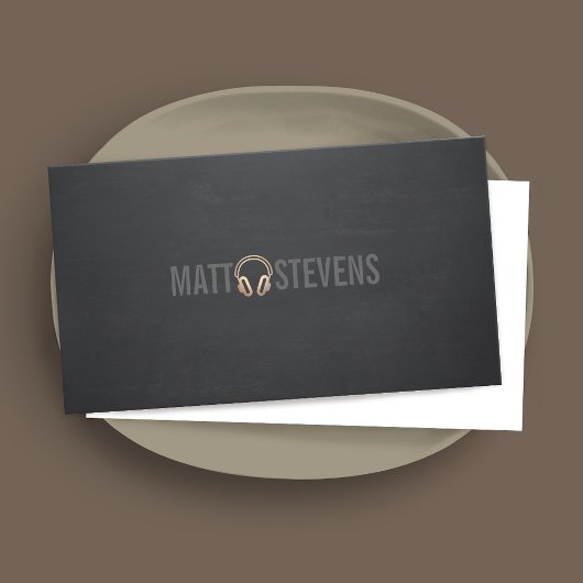 Cool DJ Gold Headphones Black Music 2 Visitekaartje