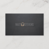 Cool DJ Gold Headphones Black Music 2 Visitekaartje (Voorkant)