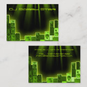 cool dj groen laservisitekaartje visitekaartje (Voorkant / Achterkant)