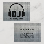 Cool dj hoofdtelefoon logo metalic visitekaartje (Voorkant / Achterkant)