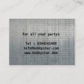 Cool dj hoofdtelefoon logo metalic visitekaartje (Achterkant)