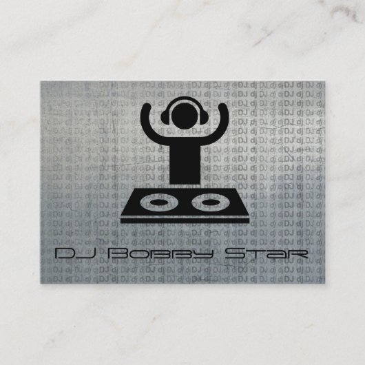 Cool dj logo metalic visitekaartje (Voorkant)