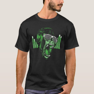 Cool Dj Monkey 80s Draaitafel Discjockey Feest T-shirt