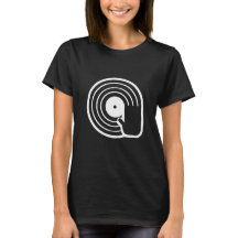 Cool DJ T Shirt Zwart Vinyl Record Album Draaiend