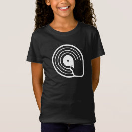 Cool DJ T-shirt Zwart Vinyl Record Album Draaiend 