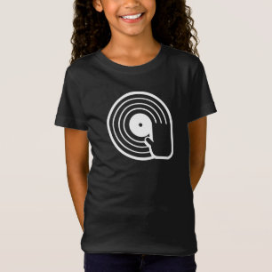 Cool DJ T-shirt Zwart Vinyl Record Album Draaiend