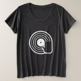 Cool DJ T-shirt Zwarte Vinylplaat Album Afspelend 