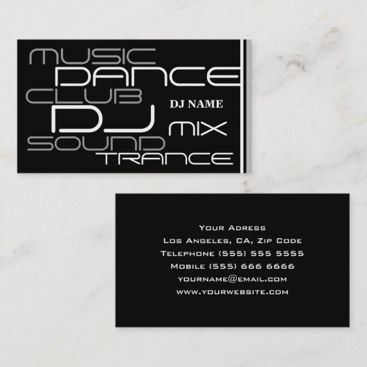 Cool DJ Visitekaartje (Voorkant / Achterkant)