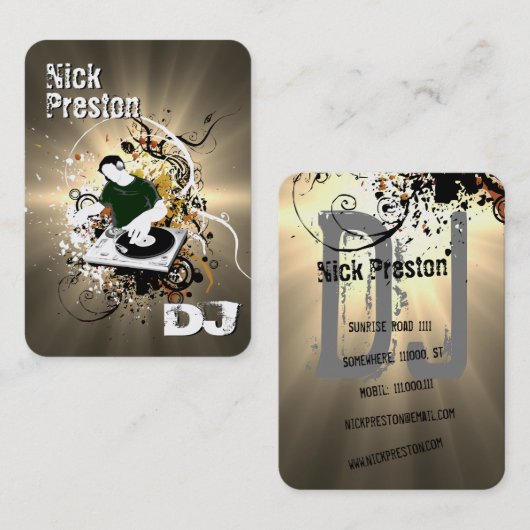 Cool DJ Visitekaartje (Voorkant / Achterkant)