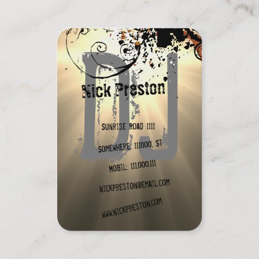 Cool DJ Visitekaartje (Achterkant)