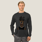 Cool Doberman Biker Dog T-shirt met lange mouwen (Voorkant)