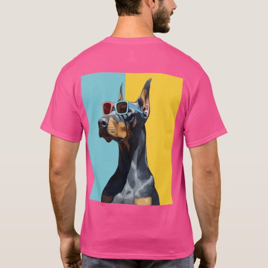 Cool Doberman with sunglasses T-shirt (Achterkant)