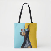 Cool Doberman with sunglasses Tote Bag (Voorkant)