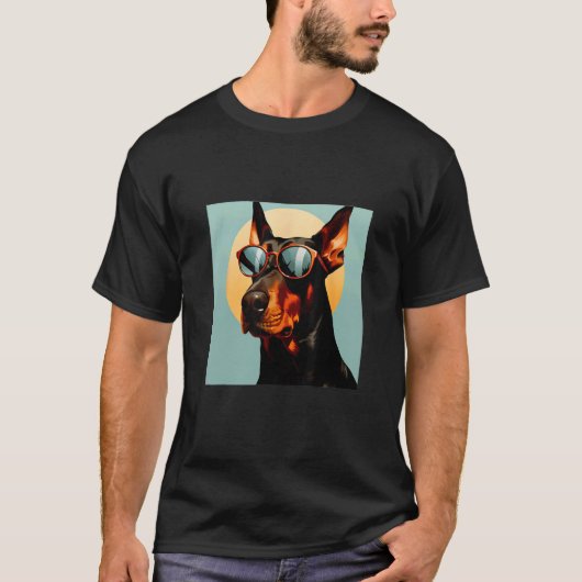 Cool Dobermann - Dobermann Zonnebril T-shirt (Voorkant)