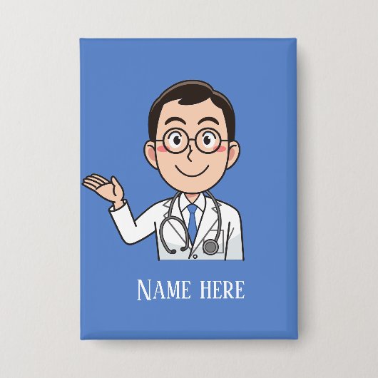 Cool Doctor voegt naam toe Button (Voorkant)