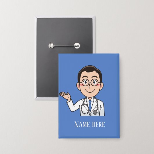 Cool Doctor voegt naam toe Button (Voorkant / Achterkant)