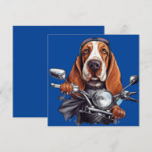 Cool dog biker, schattig basset hound dog driver (Voorkant / Achterkant)