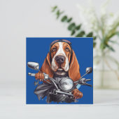 Cool dog biker, schattig basset hound dog driver (Staand voorkant)