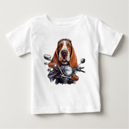 Cool dog biker, schattig basset hound dog driver