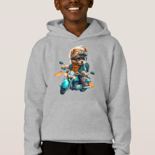 Cool dog biker, schattige Yorkshire terrier hond c