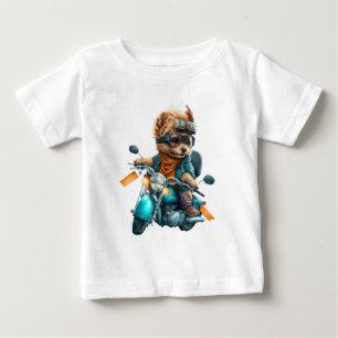 Cool dog biker, schattige Yorkshire terrier hond c
