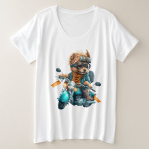 Cool dog biker, schattige Yorkshire terrier hond c Grote Maat T-shirt