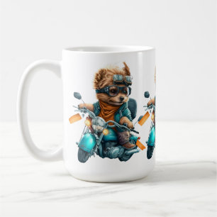 Cool dog biker, schattige Yorkshire terrier hond c Koffiemok