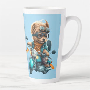 Cool dog biker, schattige Yorkshire terrier hond c Latte Mok