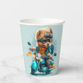 Cool dog biker, schattige Yorkshire terrier hond c Papieren Bekers (Achterkant)