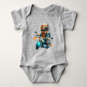 Cool dog biker, schattige Yorkshire terrier hond c Romper (Voorkant)