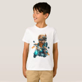 Cool dog biker, schattige Yorkshire terrier hond c T-shirt (Voorkant volledig)