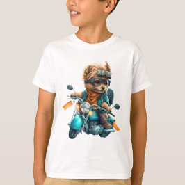 Cool dog biker, schattige Yorkshire terrier hond c T-shirt