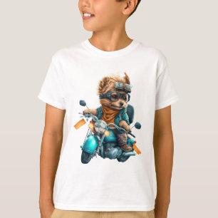 Cool dog biker, schattige Yorkshire terrier hond c T-shirt