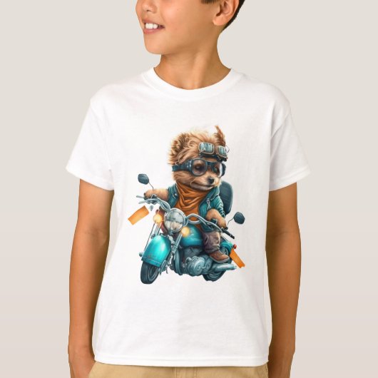 Cool dog biker, schattige Yorkshire terrier hond c T-shirt (Voorkant)