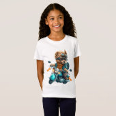 Cool dog biker, schattige Yorkshire terrier hond c T-shirt (Voorkant volledig)