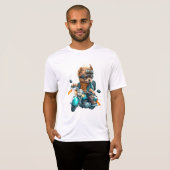 Cool dog biker, schattige Yorkshire terrier hond c T-shirt (Voorkant volledig)