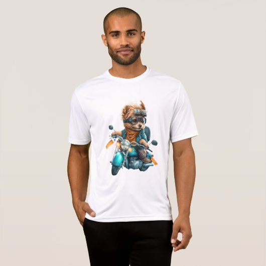 Cool dog biker, schattige Yorkshire terrier hond c T-shirt (Voorkant volledig)