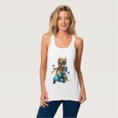 Cool dog biker, schattige Yorkshire terrier hond c Tanktop (Volledige Voorkant)